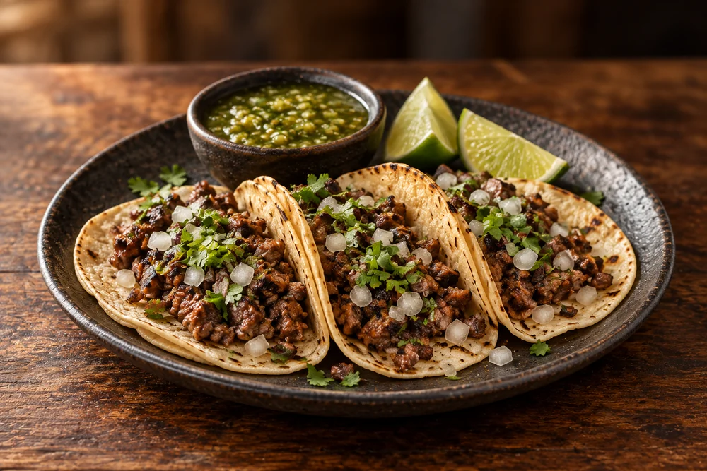 Street tacos with lime